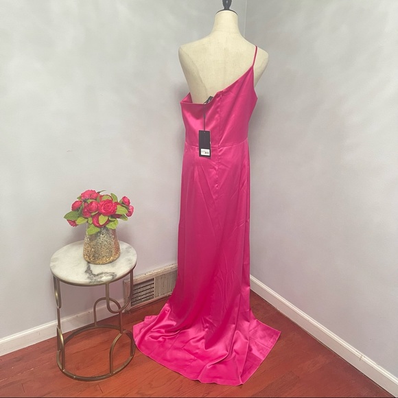 # Likely Cardallino Asymmetrical Fuchsia One Shoulder Strap Gown New With Tag - Picture 7 of 16
